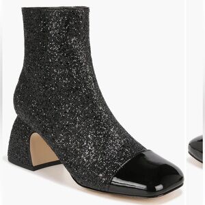 Sam Edelman Circus Osten Black Sequin Black Cap Toe Boot